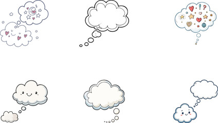 Cloud Thought Bubble Vector – Blank Speech Balloon for Ideas and Dialogue
