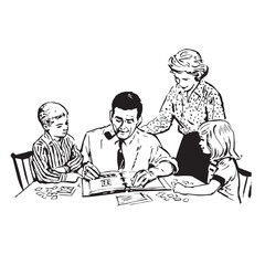 Making a scrapbook with the fam