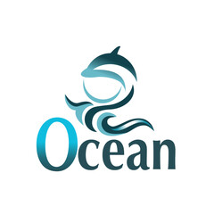 The image features a logo with the word “Ocean” in a stylish, modern font. The letter “O” is highlighted in a gradient blue shade, while the rest of the text is in a darker teal color. Above the text,