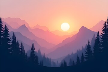 sunset in the mountains