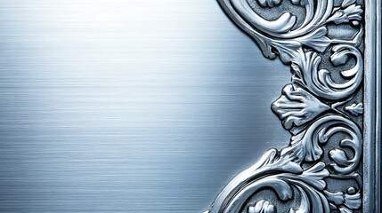 Decorative Metallic Detail Accenting a Brushed Metal Surface