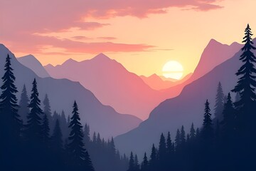 sunrise in the mountains