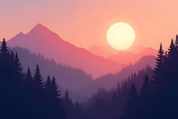 sunset in the mountains