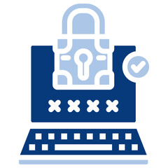 Login Flat Blue Icon