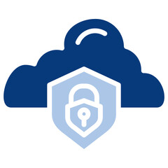 Obraz premium Cloud Protection Flat Blue Icon