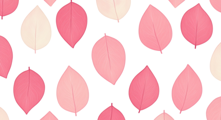 Cute pink cherry blossom petal pattern, flat illustration, white background