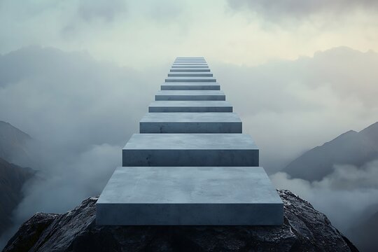 Stone Steps to Misty Mountaintop.