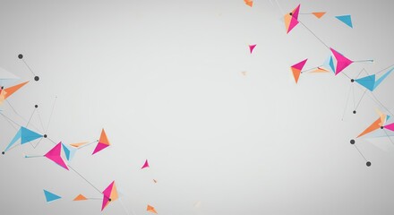 a modern, abstract background with geometric, low-poly shapes in vibrant colors