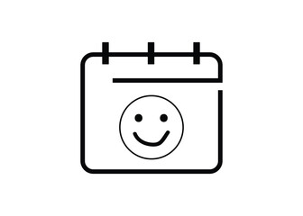 Calendar with Smiley Face Positive Event or Happy Day