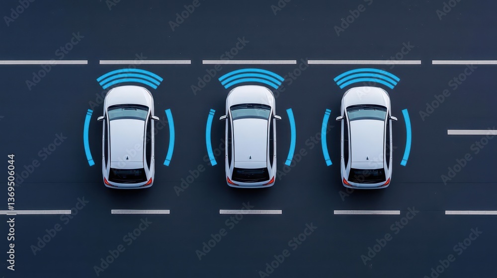 Poster autonomous vehicles ai infrastructure. noise and air quality monitoring ai systems tracking environm