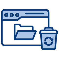 Recycle Bin Blue Icon