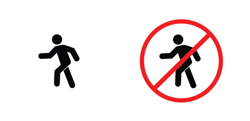 icon No Entry black outline for web site design 
and mobile dark mode apps 
Vector illustration on a white background