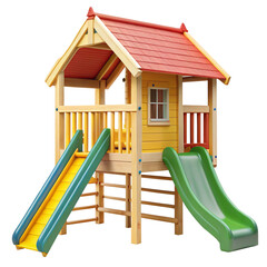 Wooden Playset for Kids with Two Slides and Climbing Feature A Fun and Safe Outdoor Toy