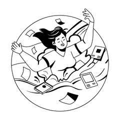  Task overload illustration in glyph style