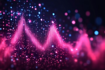 Abstract Pink Data Wave.