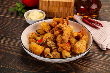 Fritto misto - deep fried seafood mix