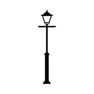 recommend clip art: Street light icon black silhouette clipart on a white background
