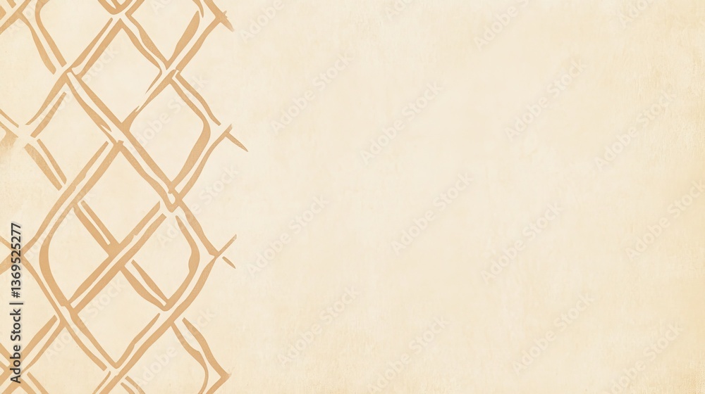 Poster beige textured background with woven pattern; design element