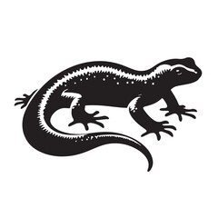 Naklejka premium Black Newt Silhouette Vector, High Quality Illustration on White Background