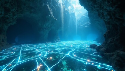 The fantastic light and shadow of mysterious underwater caves