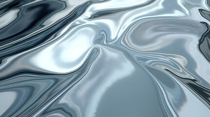 Obraz premium Shiny chrome texture with mirror-like reflections of light, appearing smooth and futuristic