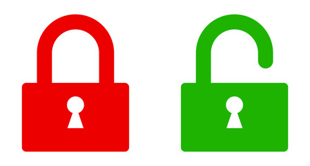 Lock icon set . Lock and unlock icon. Lock and unlock icon collection. Set of open and close lock. Locked and unlocked vector icon set. Lock symbol isolated on white background. lock, unlock, icons.