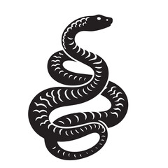 Black Rattlesnake Silhouette Vector, High Quality Illustration on White Background