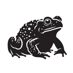 Black Salamander Silhouette Vector, High Quality Illustration on White Background
