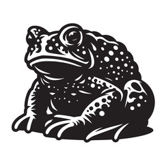 Black Salamander Silhouette Vector, High Quality Illustration on White Background