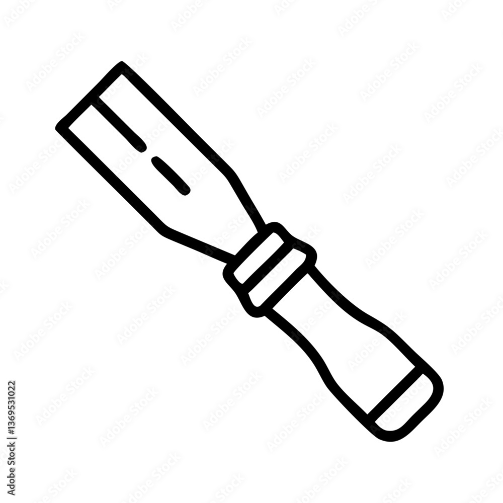 Poster chisel icon in minimal style on a clear background