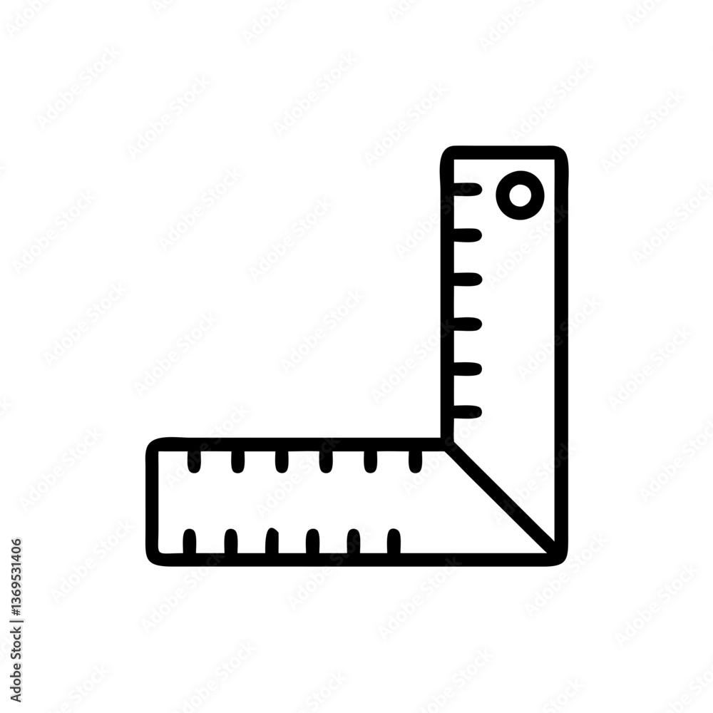Poster measuring square icon in minimalist style