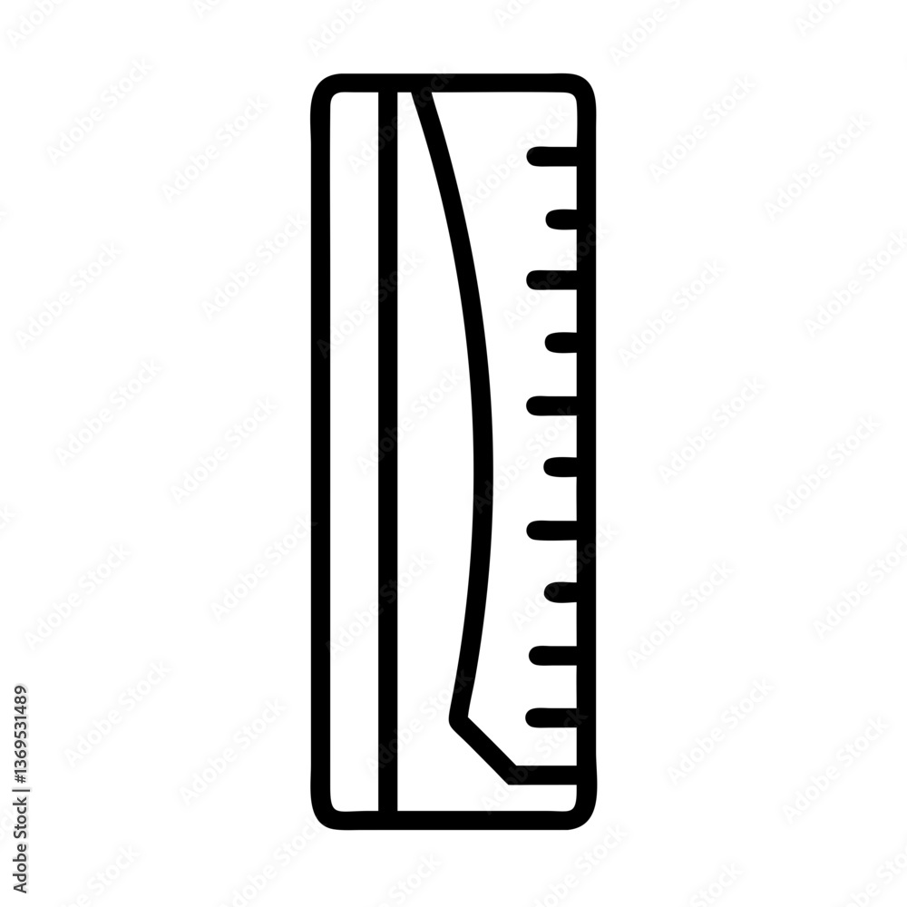 Poster ruler icon in outline style on clear background