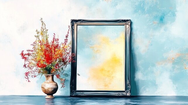 Vintage Deco Mirror in Historical Setting with Soft Lighting and Sepia Tone Aesthetic Chaos