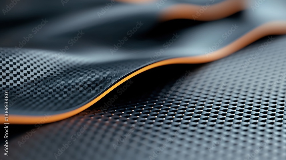Poster sleek and futuristic abstract background with a repeating geometric pattern of dark carbon fiber tex