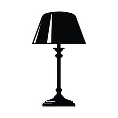 Table Lamp black color on isolated white background