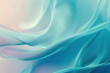 Naklejka premium Soft Translucent Fabric Flowing in Shades of Blue and Mint Green