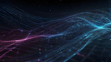 Abstract digital waves in a dark space