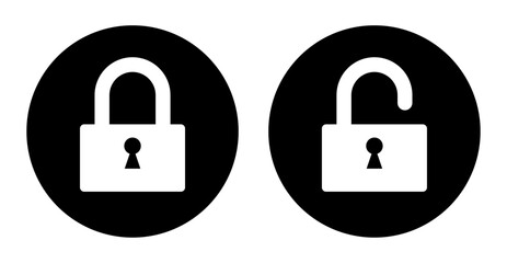 Lock icon set . Lock and unlock icon set. Lock and unlock icon collection. Set of open and close lock. Locked and unlocked vector icon set. lock, unlock, icons.