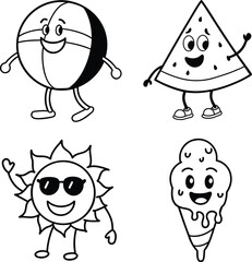 A fun collection of cute and colorful cartoon monsters creative design