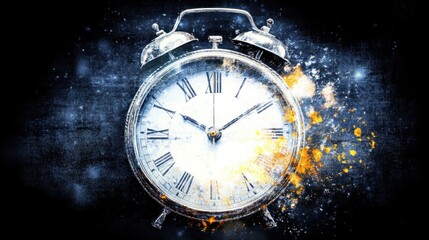 Vintage 1930s Wall Clock in Historical Setting with Sepia Tone Oil Painting Aesthetic Chaos