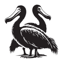 Black Dodo Silhouette Vector, High Quality Illustration on White Background © Craftdot