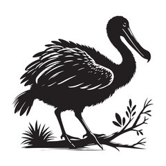 Black Dodo Silhouette Vector, High Quality Illustration on White Background © Craftdot