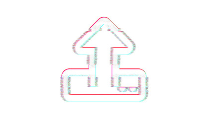 Icon upload is distorted. Glitch. Noise, chromatic aberration, geometric distortion