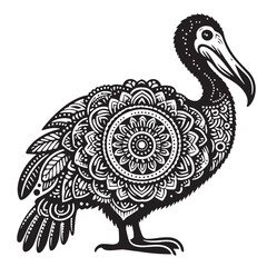 Black Dodo Silhouette Vector, High Quality Illustration on White Background © Craftdot