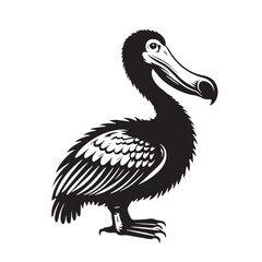 Black Dodo Silhouette Vector, High Quality Illustration on White Background © Craftdot