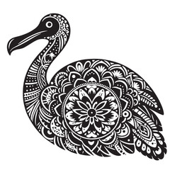 Black Dodo Silhouette Vector, High Quality Illustration on White Background © Craftdot