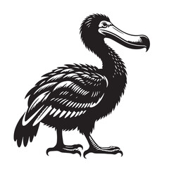 Black Dodo Silhouette Vector, High Quality Illustration on White Background © Craftdot