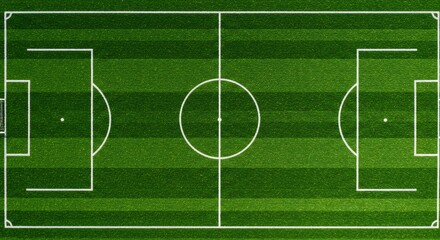 Obraz premium Aerial view vibrant green soccer field lines sharply defined. AI Generated