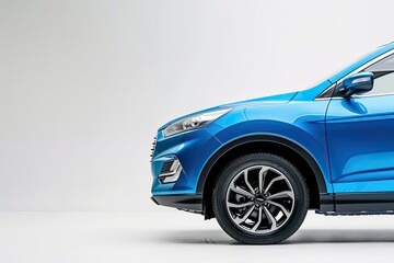 High Definition Picture of Blue Suv on White Background