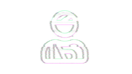 Icon user injured is distorted. Glitch. Noise, chromatic aberration, geometric distortion
